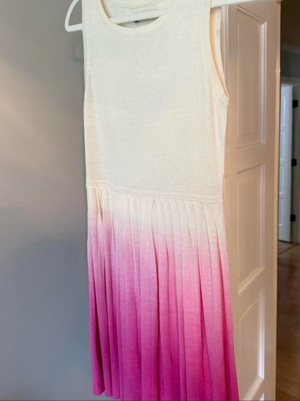 Alice + Olivia Womens 100% Tussah Silk Knit knee length ombré dress Size Small